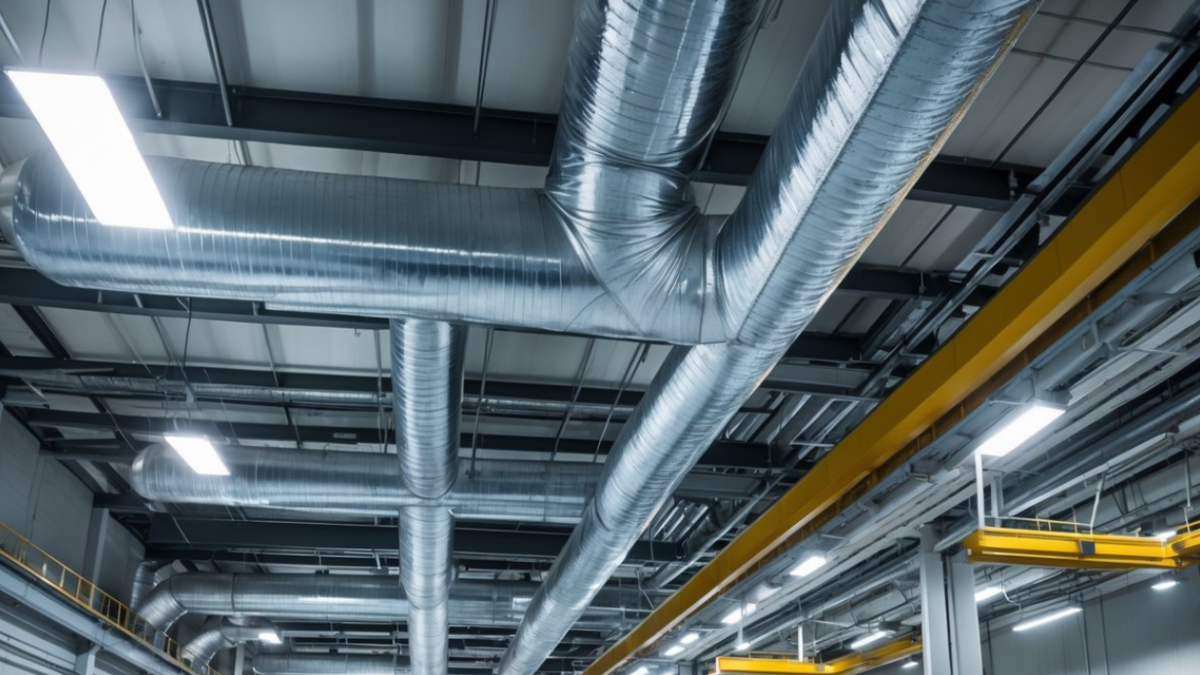 Ventilation system in a factory