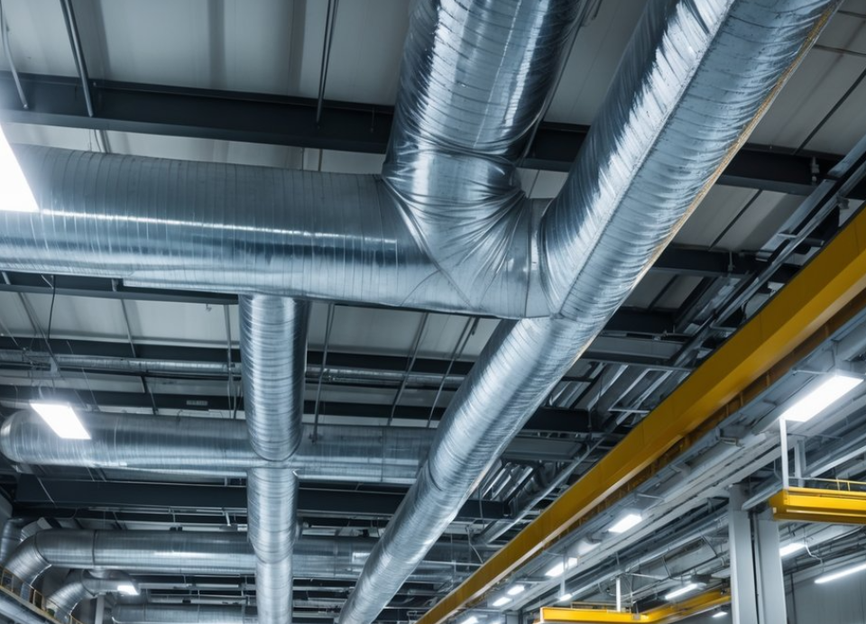 Ventilation system in a factory