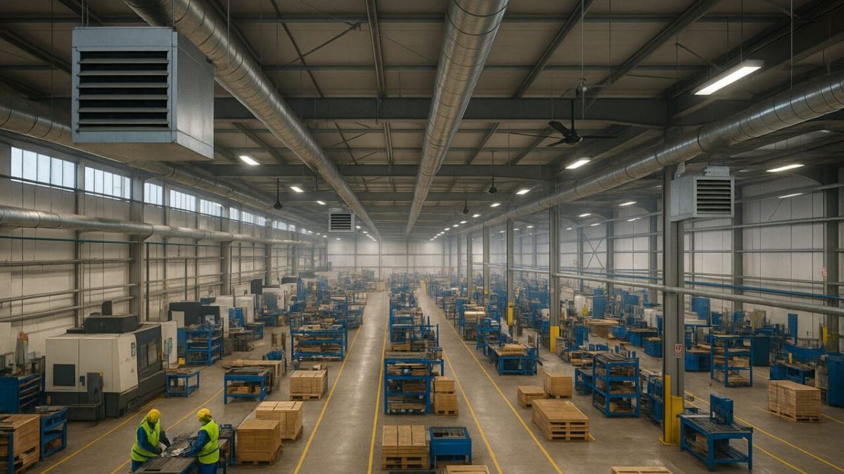 Warm air heating in factories
