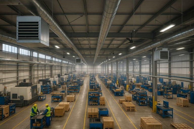 Warm air heating in factories
