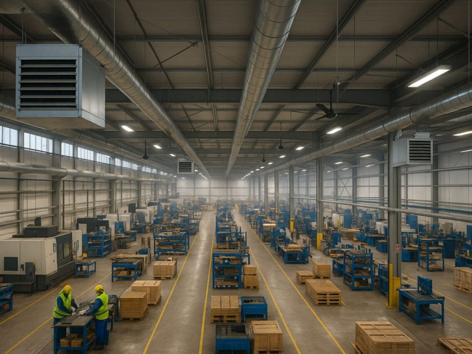 Warm air heating in factories